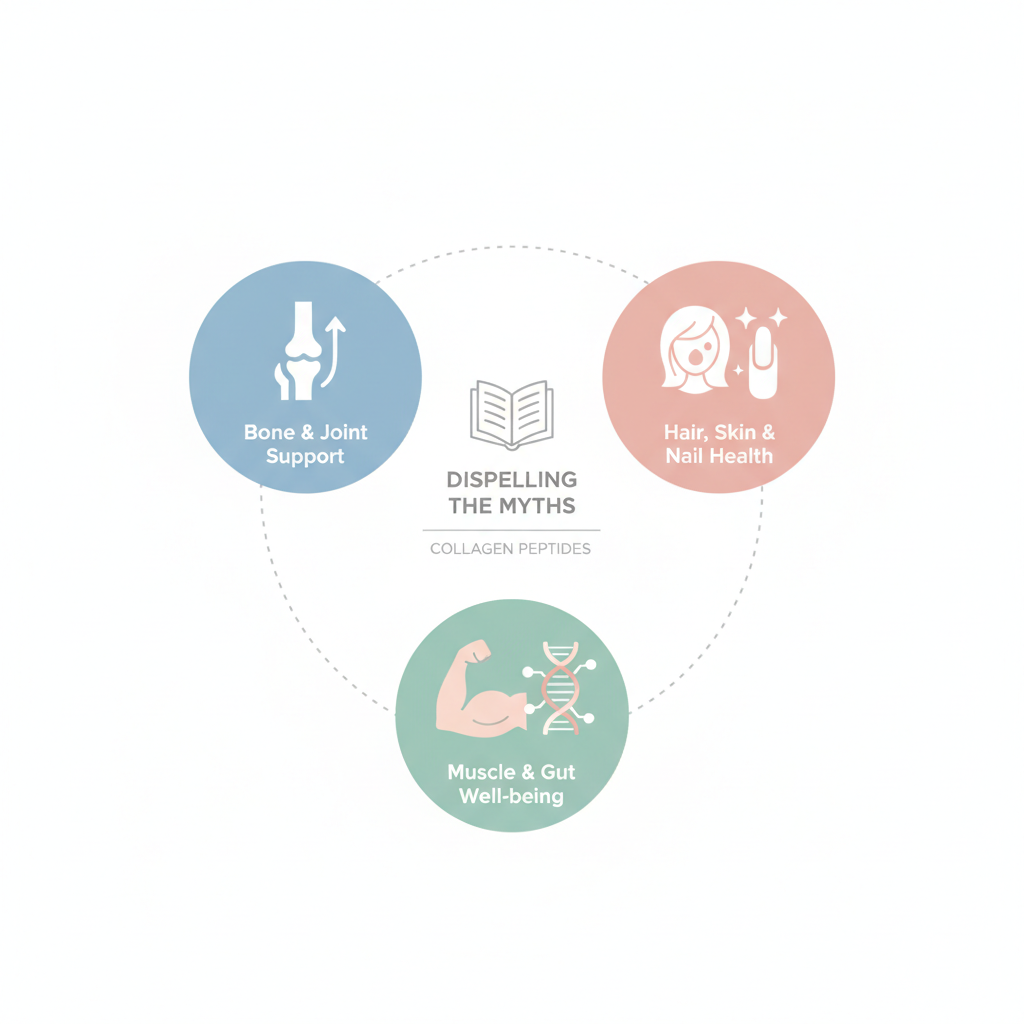 Key benefits of Dispelling the Myths: Common Misconceptions About Collagen Peptides illustrated
