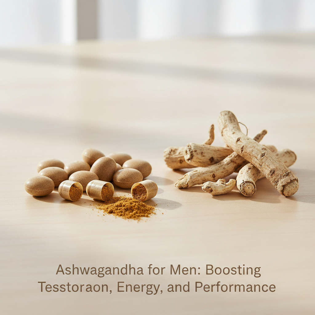 Ashwagandha for Men: Boosting Testosterone, Energy, and Performance supplement ingredient in natural form