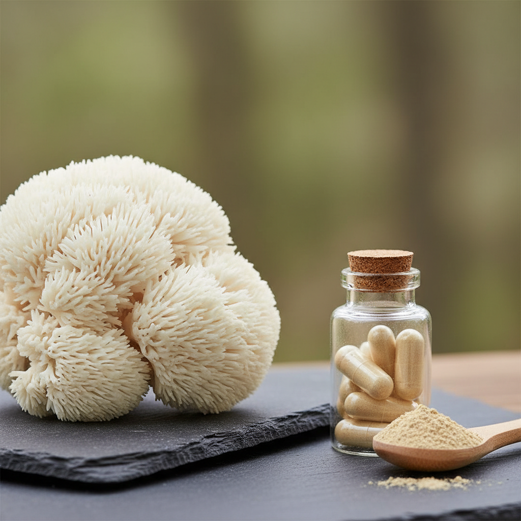 Unlocking Brain Potential: Lion's Mane Benefits for Men's Cognitive Health supplement ingredient in natural form