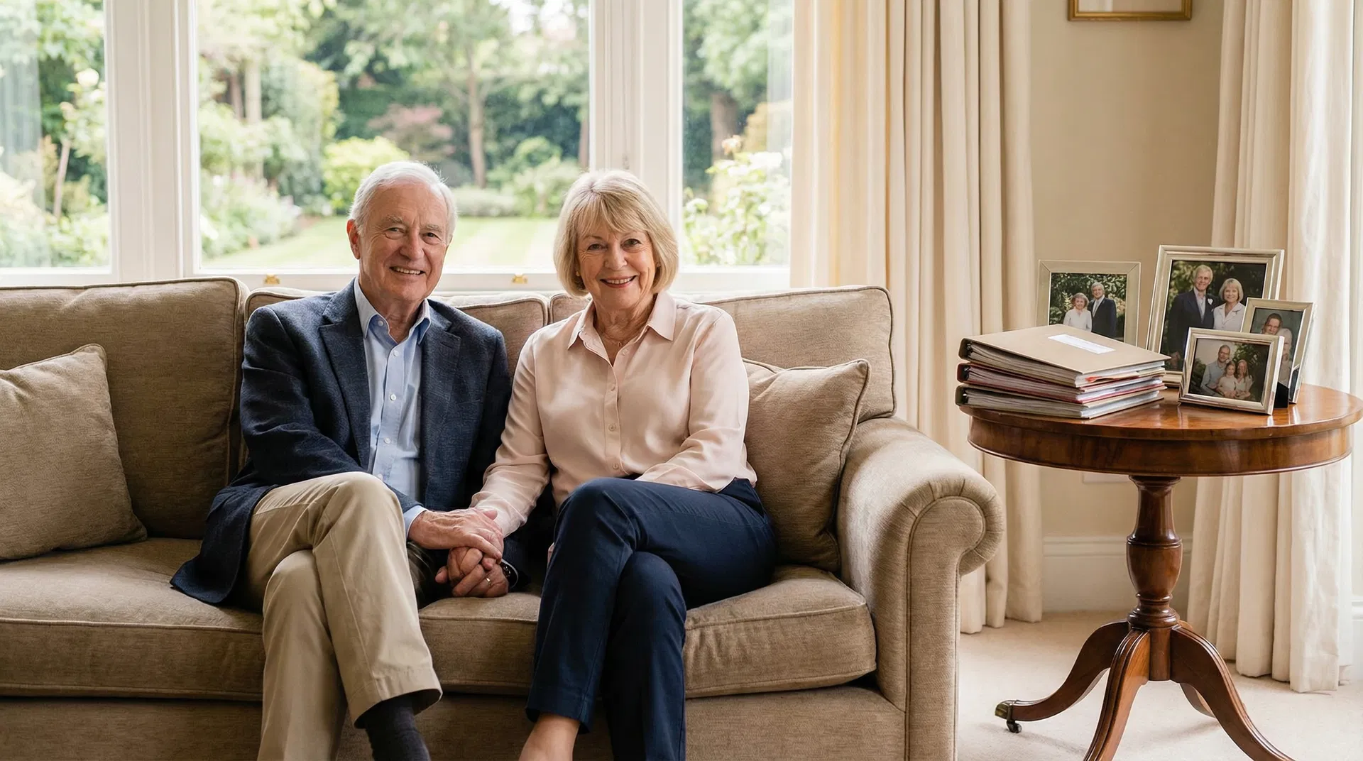 Older couple planning for final expenses