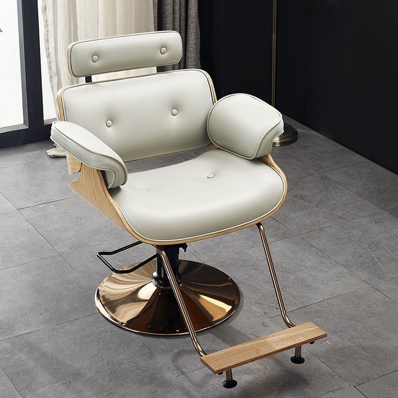 Modern Hydraulic Salon Chair with Wooden Frame
