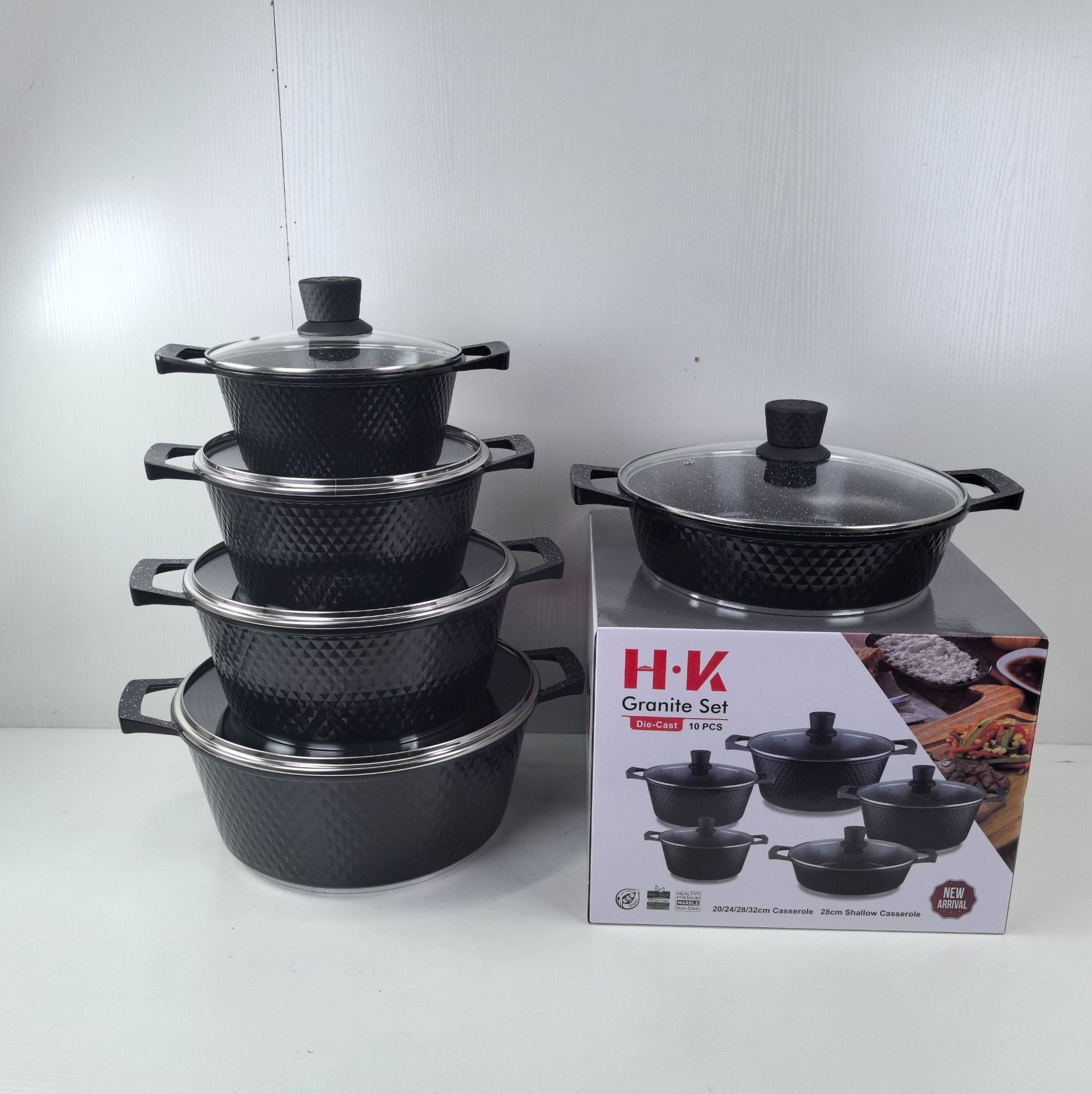 HK Granite Die-Cast 10-Piece Cookware Set