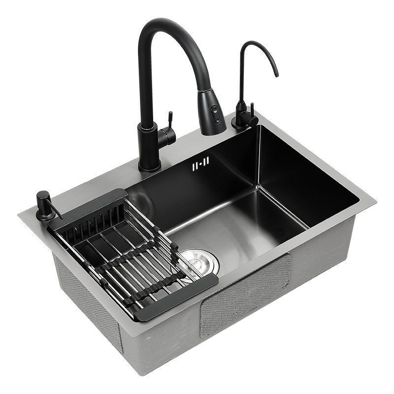 Black Nano Stainless Steel Kitchen Sink with Faucet Set