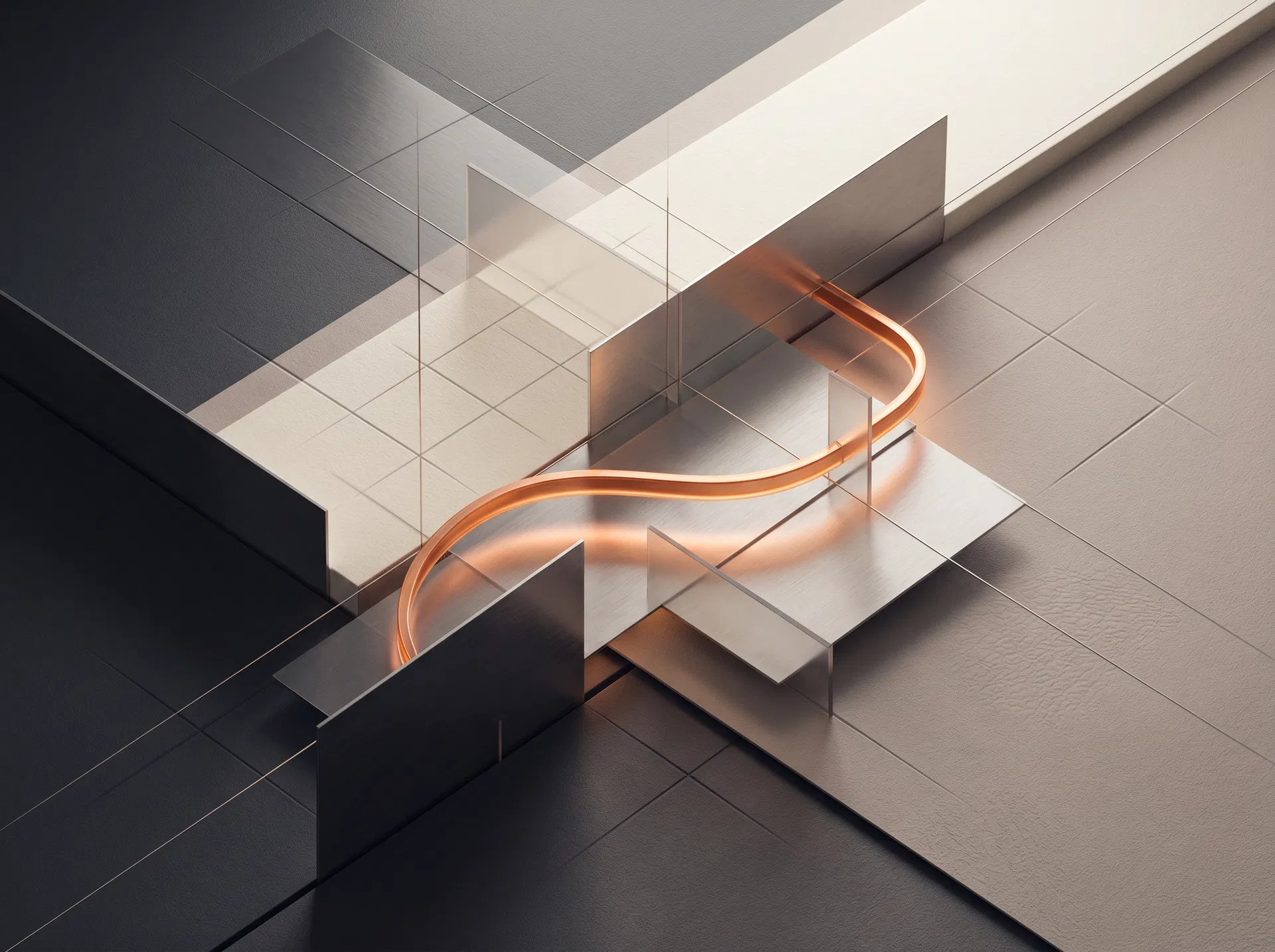 Composition abstraite évoquant une structure cohérente et la création de valeur