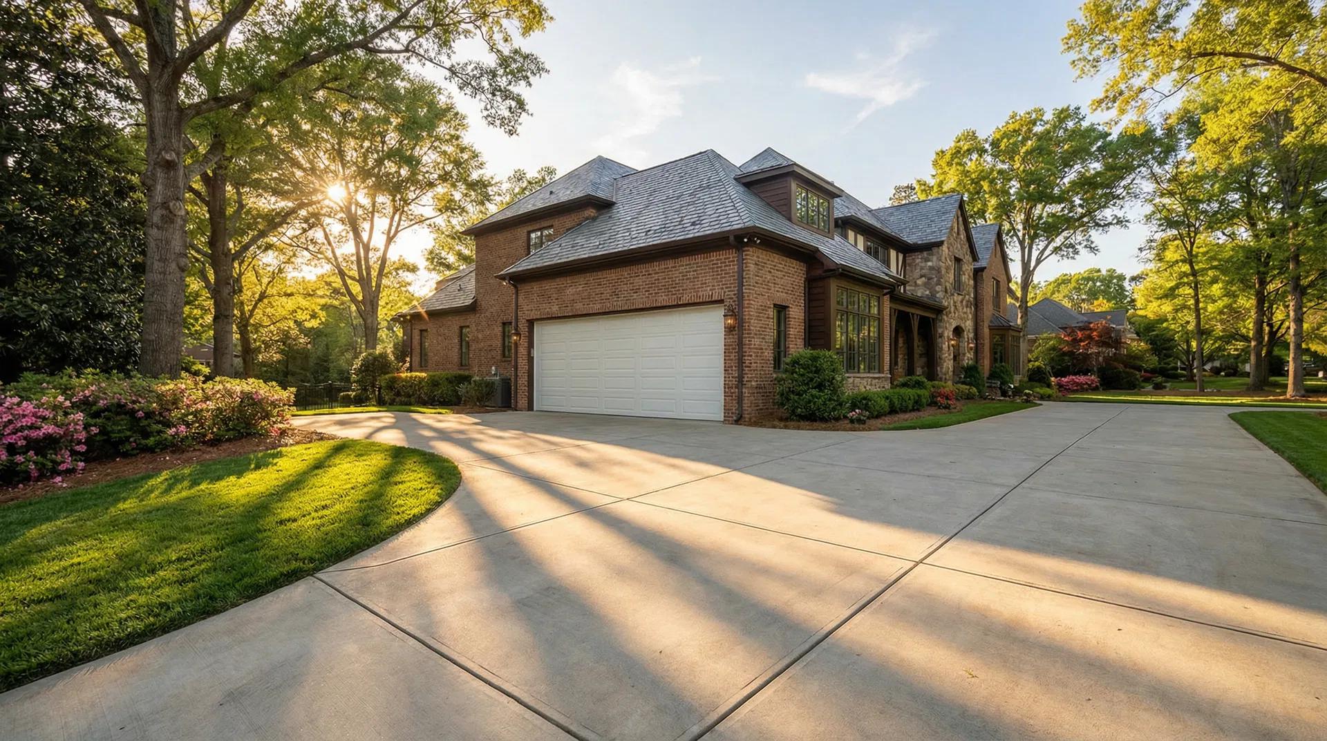 Premium garage door on luxury Charlotte home