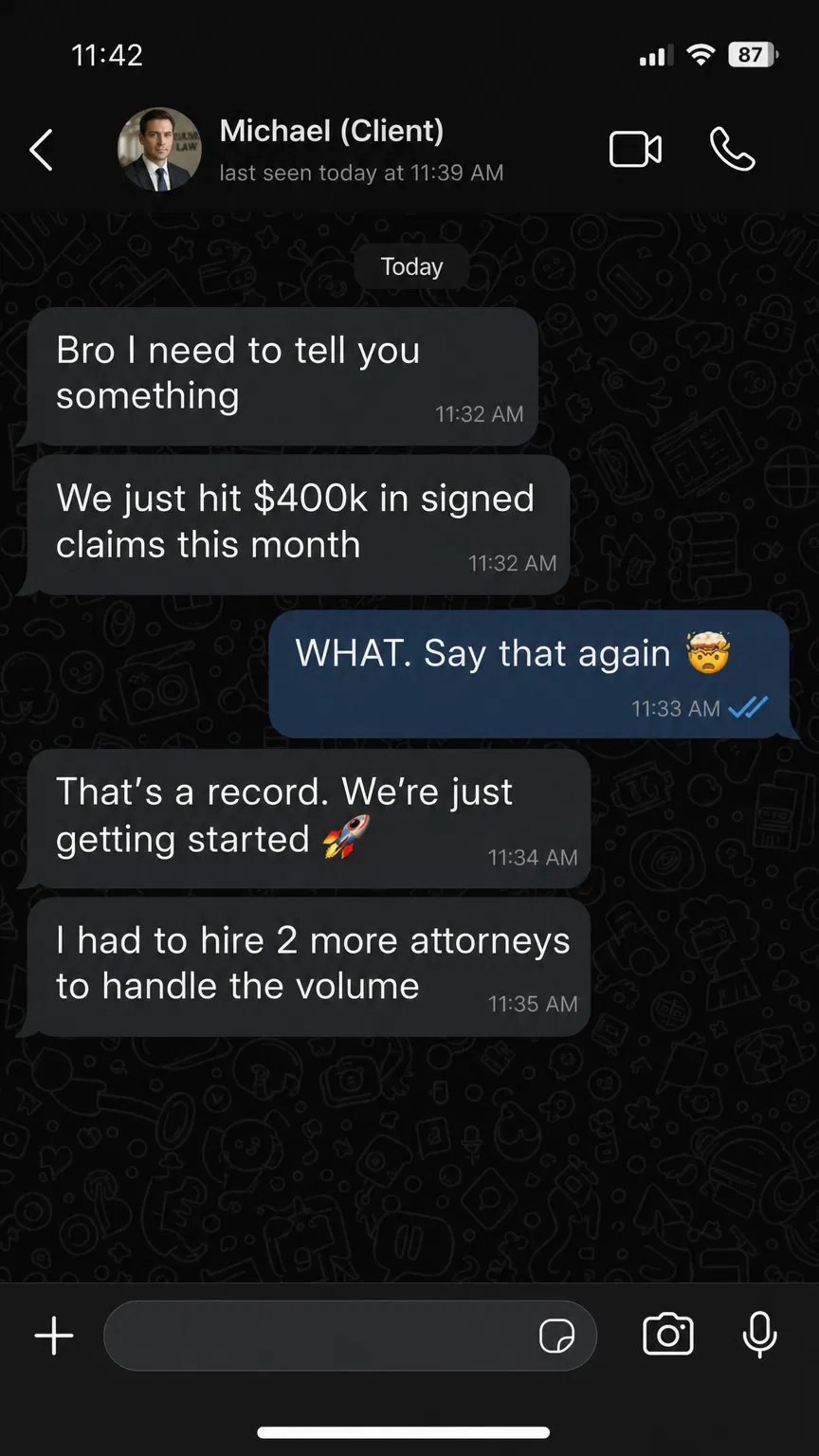 Chat testimonial