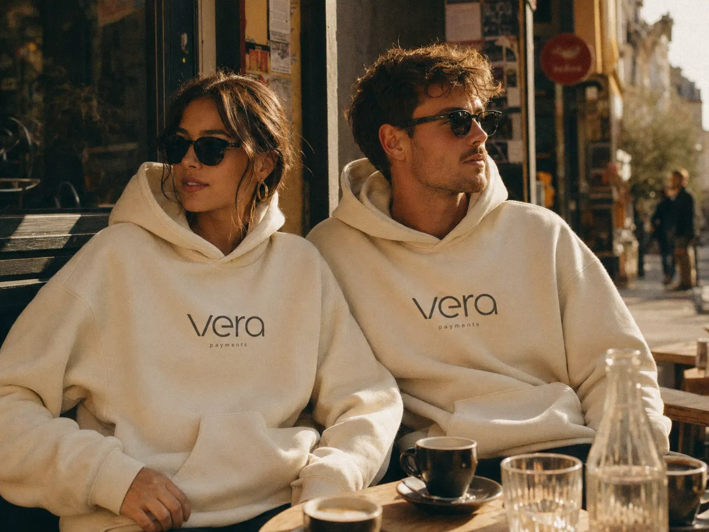 Team wearing custom branded cotton hoodies