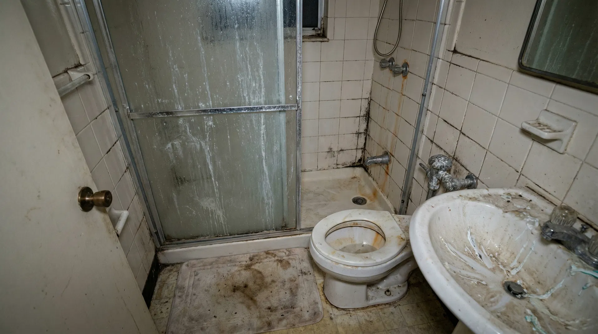 Bathroom before cleaning