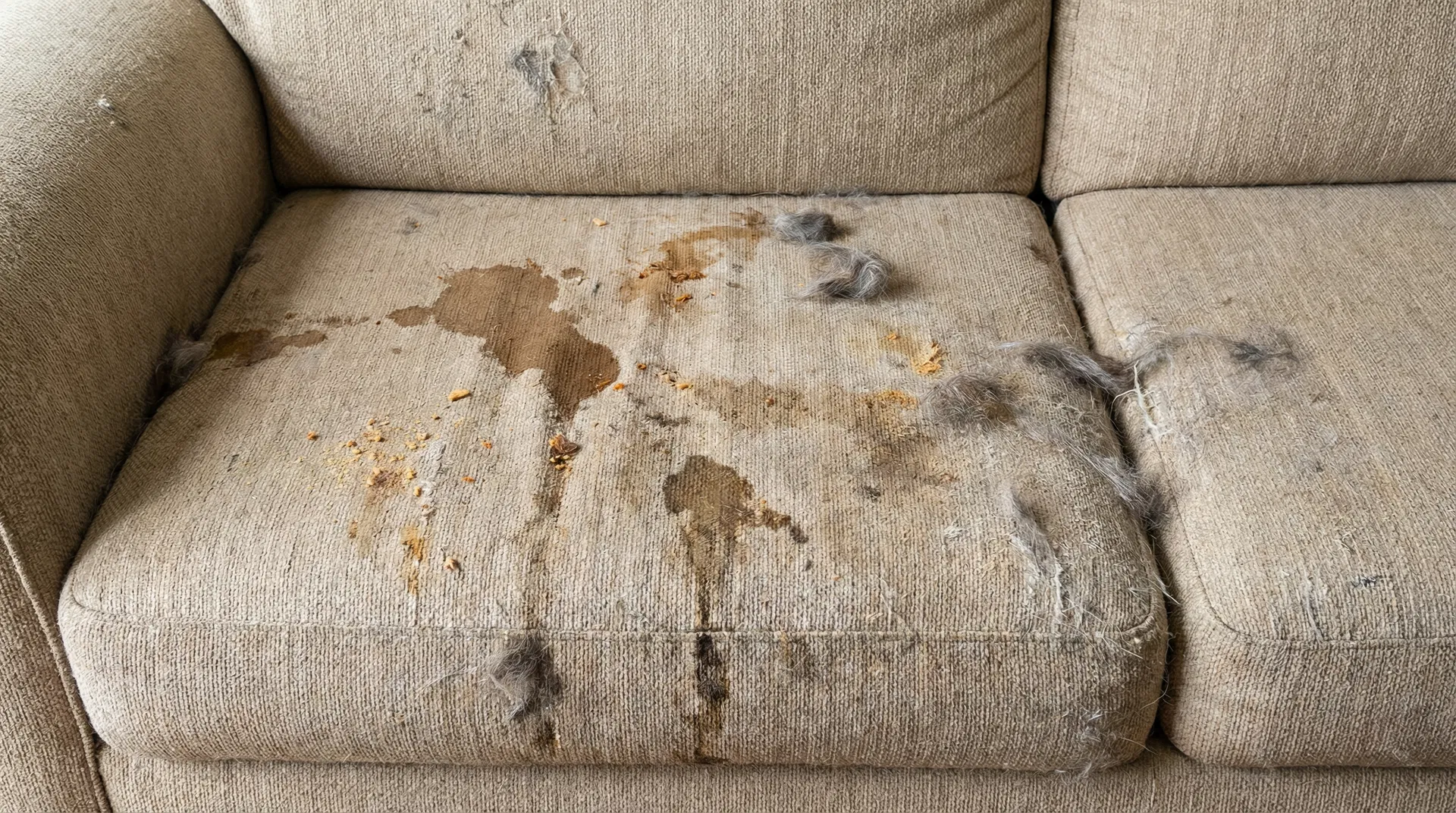 Sofa before cleaning