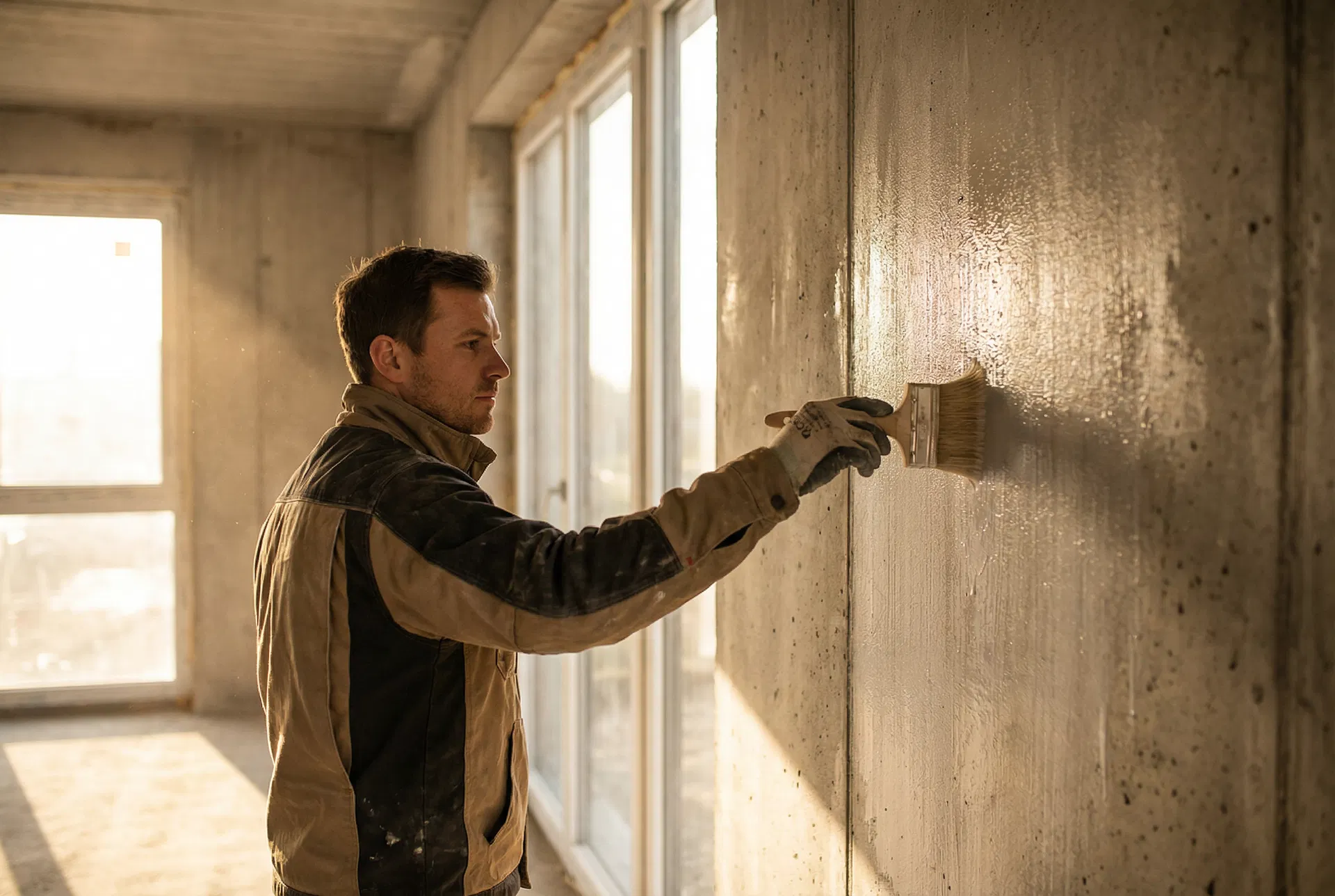 Interior wall painted with NIVELO Bonding Liquid in Bonding Application showing improves adhesion on smooth surfaces