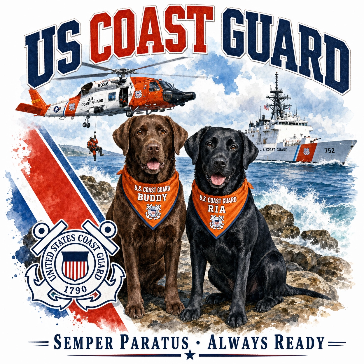 Semper Paratus Coast Guard Labs Tee