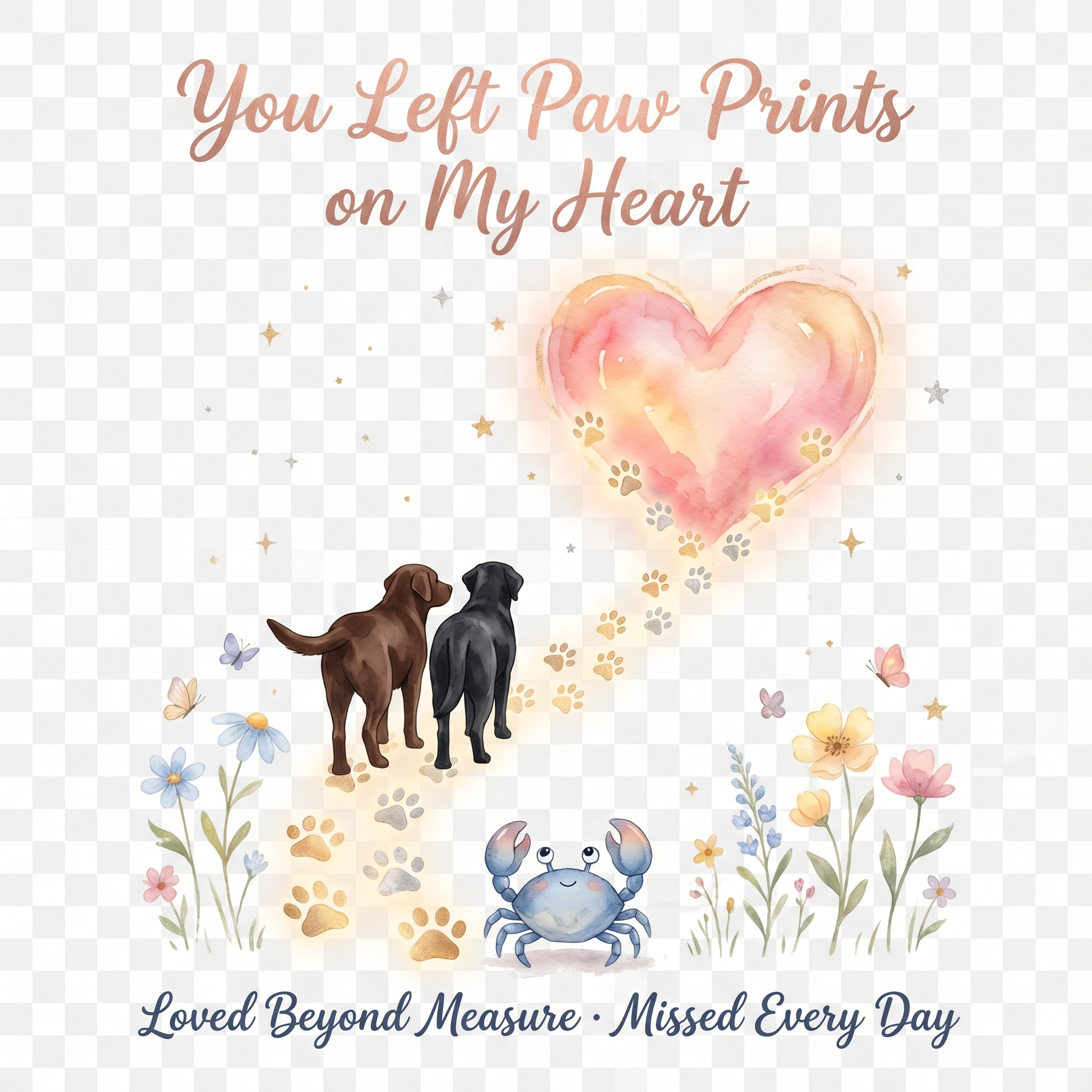 Paw Prints on My Heart Memorial Tee