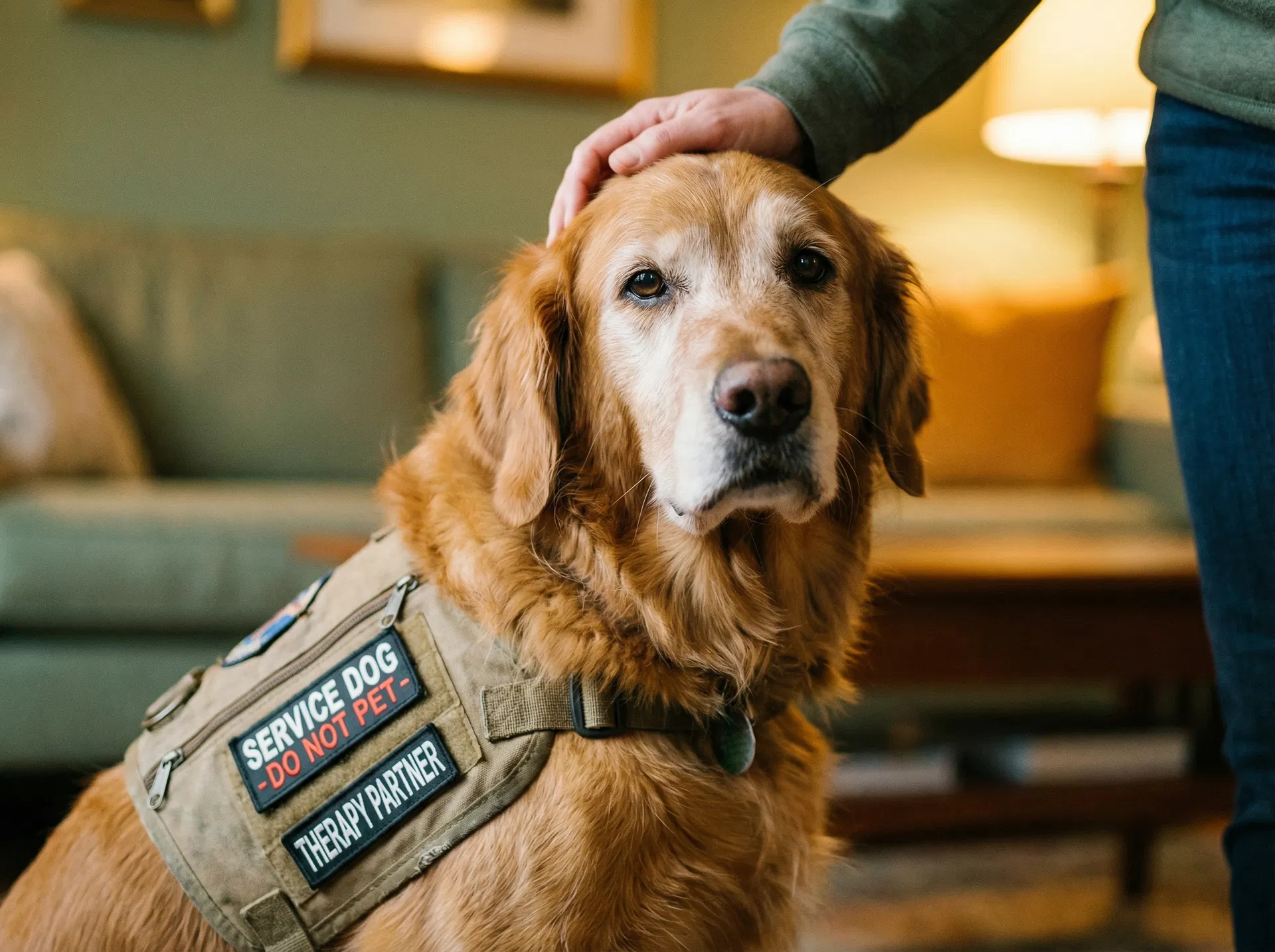 Service dog in vest