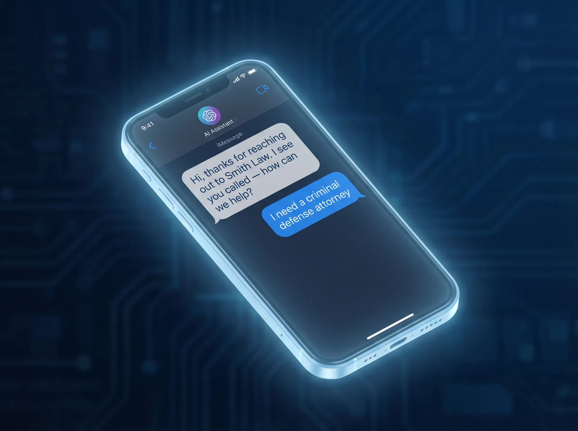 AI text-back conversation on smartphone