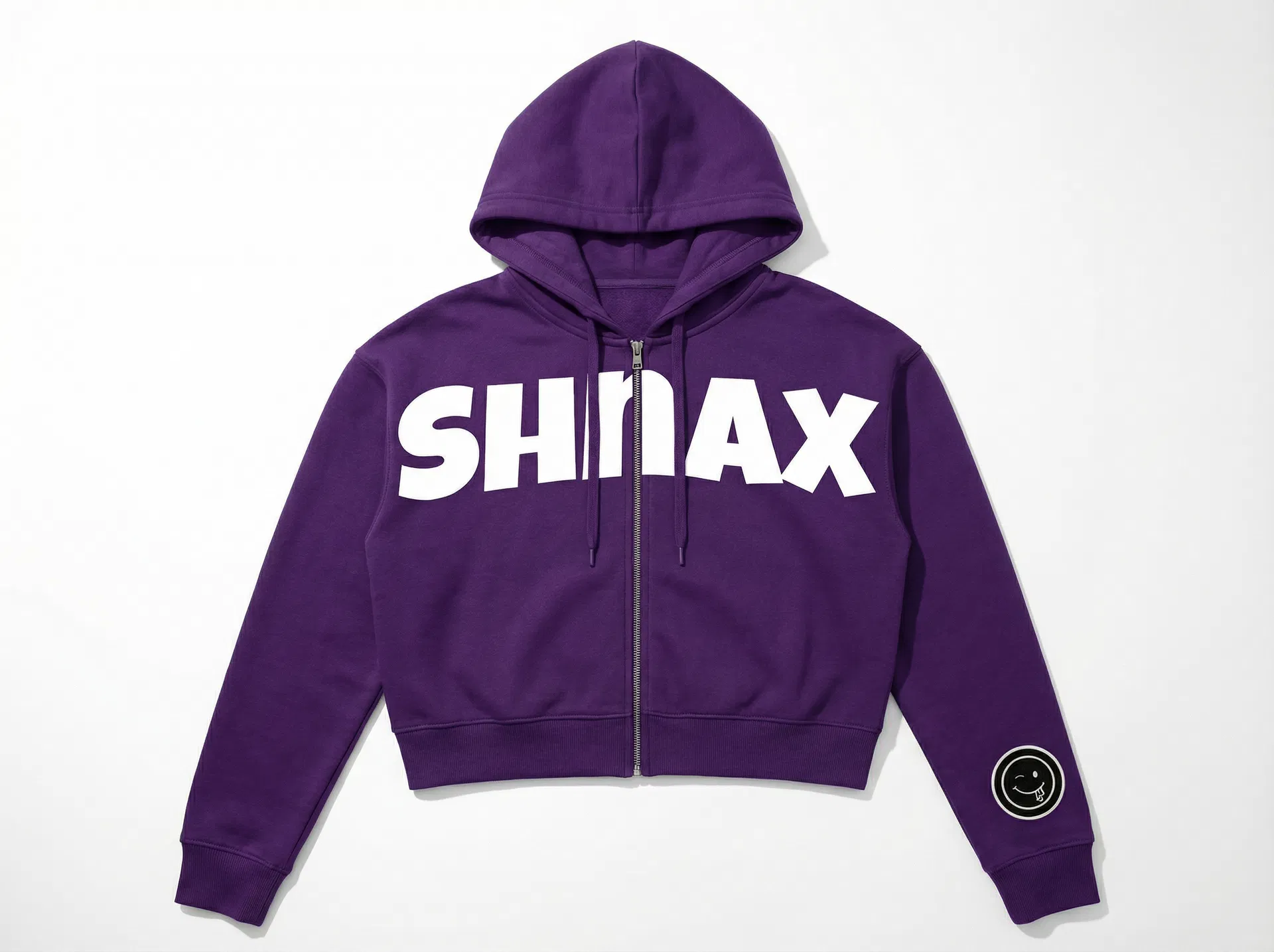 SHNAX CROP ZIP HOODIE — GRAPE