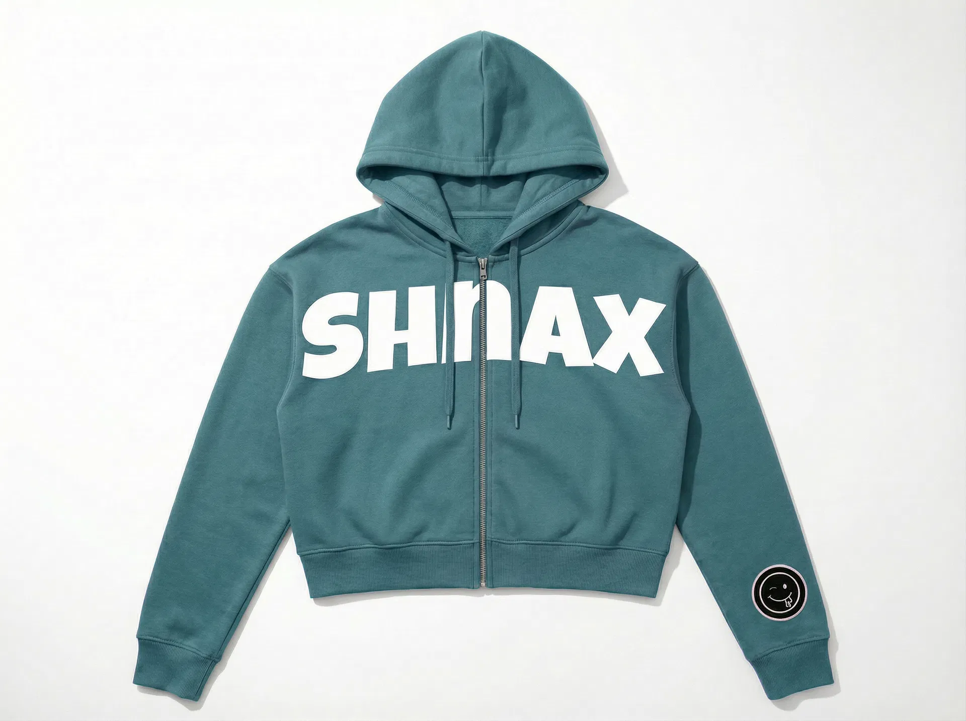 SHNAX CROP ZIP HOODIE — MELON