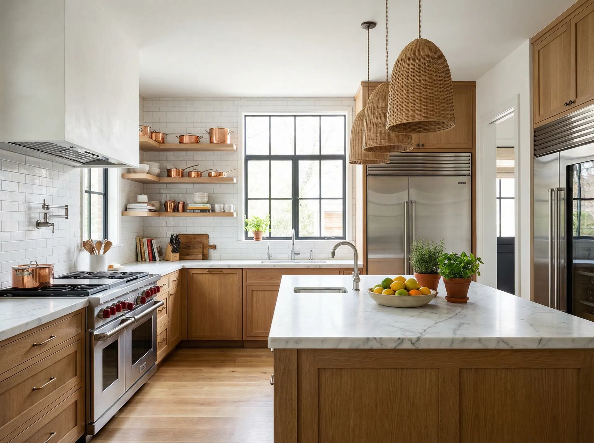 Month2Month Standard move-in ready furnished home - bright, modern kitchen with marble countertops