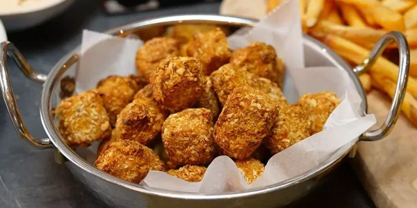 Air Fryer Plant-Based Chicken in a Basket