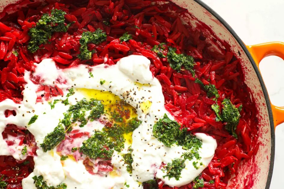Baked Beetroot Orzo