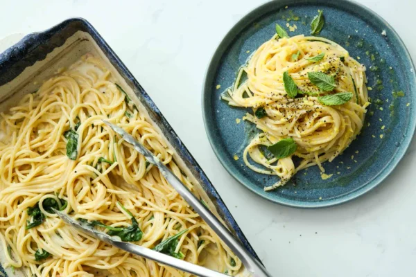 Baked Lemon Feta Spaghetti