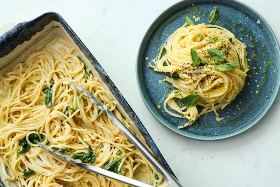 Baked Lemon Feta Spaghetti