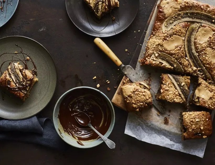 Banana Bread Blondies — a plant-based British recipe by BOSH!