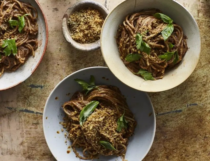 Black Olive Pesto Pasta 