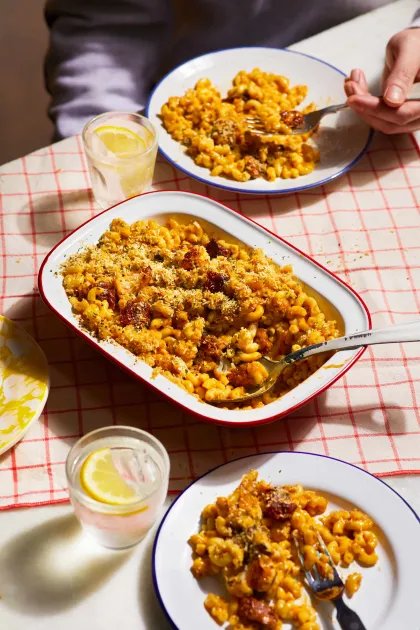 Chorizo, Cauliflower Mac and Cheese — a plant-based American recipe by BOSH!