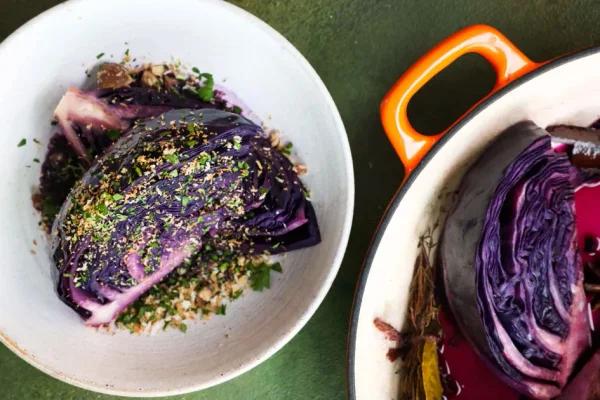 Braised Red Cabbage Wedges