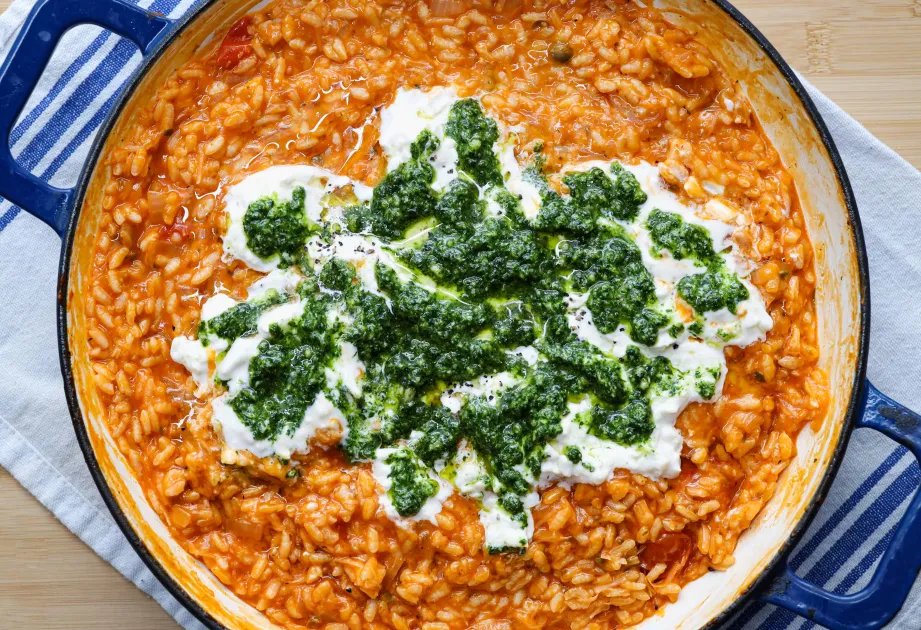 Caprese Risotto — a plant-based Italian recipe by BOSH!