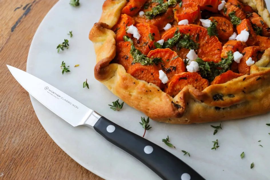 Caramelised Onion and Sweet Potato Galette — a plant-based British recipe by BOSH!