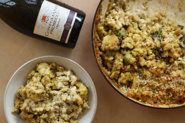 Cauliflower Pesto Mac and Cheese