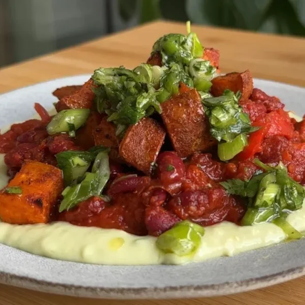 Chipotle Kidney Beans with Avocado Yogurt