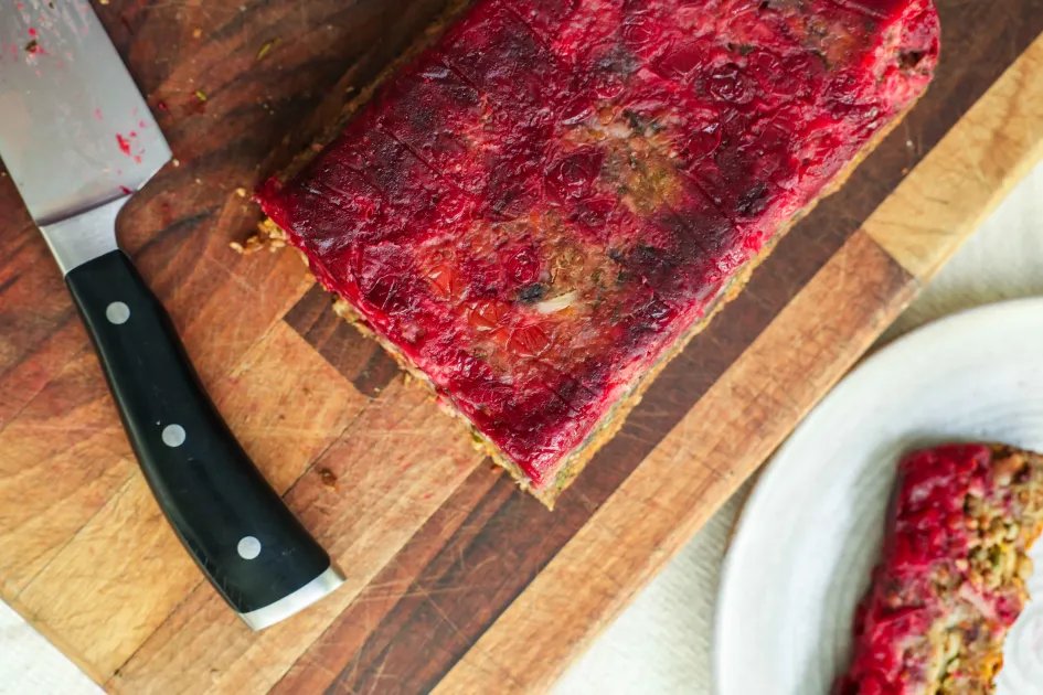 Cranberry Glazed Lentil Loaf — a plant-based British recipe by BOSH!