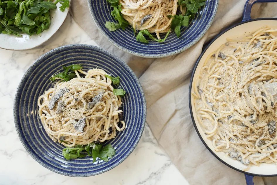 Creamy Carbonara — a plant-based British recipe by BOSH!