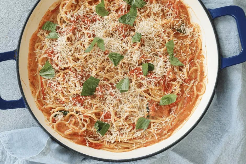 Creamy Cherry Tomato Pasta — a plant-based Italian recipe by BOSH!