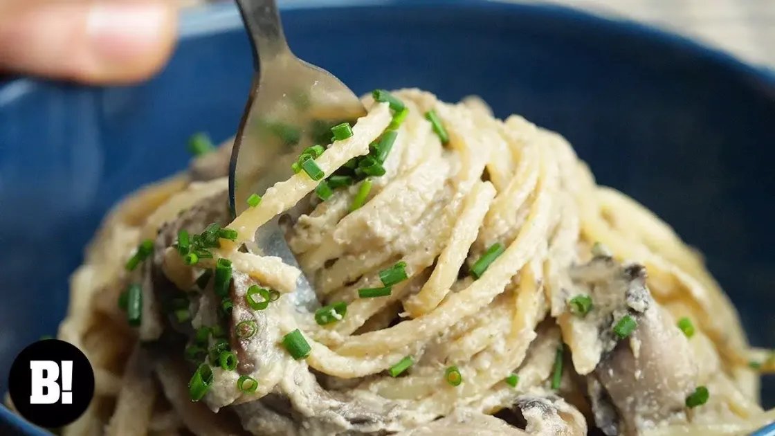 Creamy Garlic Mushroom Pasta — a plant-based Italian recipe by BOSH!