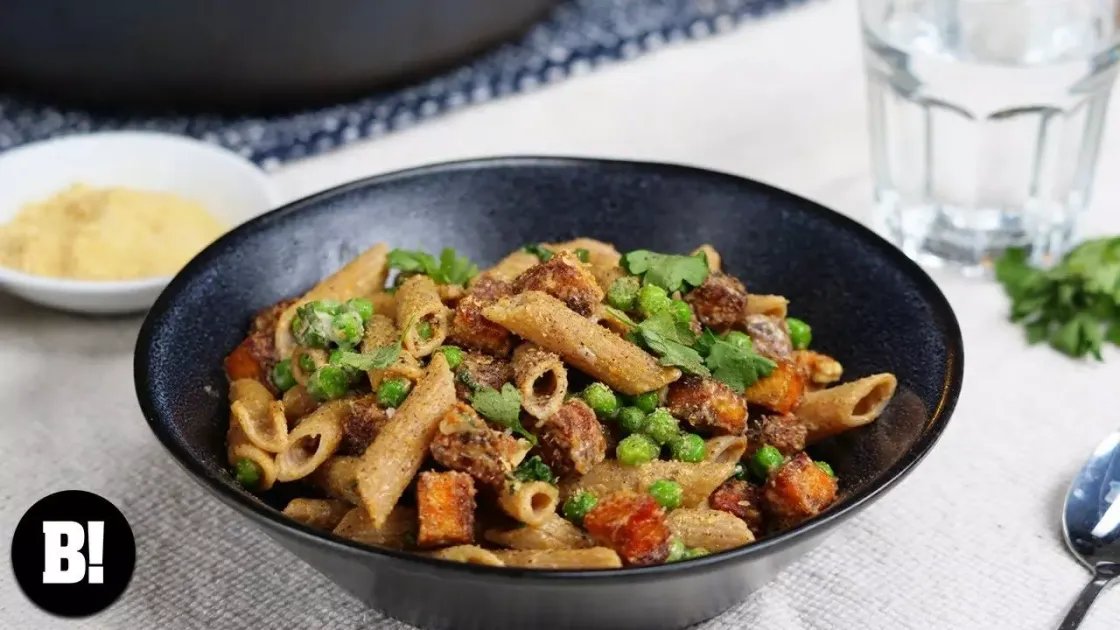 Creamy Pea and Smoky 'Bacon' Penne — a plant-based Italian recipe by BOSH!