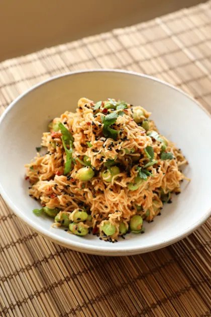 Creamy Tahini Chilli Noodles — a plant-based Mediterranean recipe by BOSH!