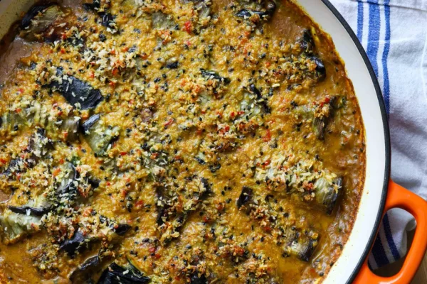 Curried Aubergine Rolls