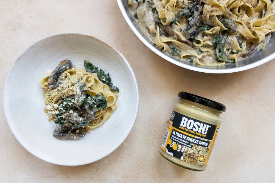 Easy Cheezy Mushroom Tagliatelle — a plant-based Italian recipe by BOSH!