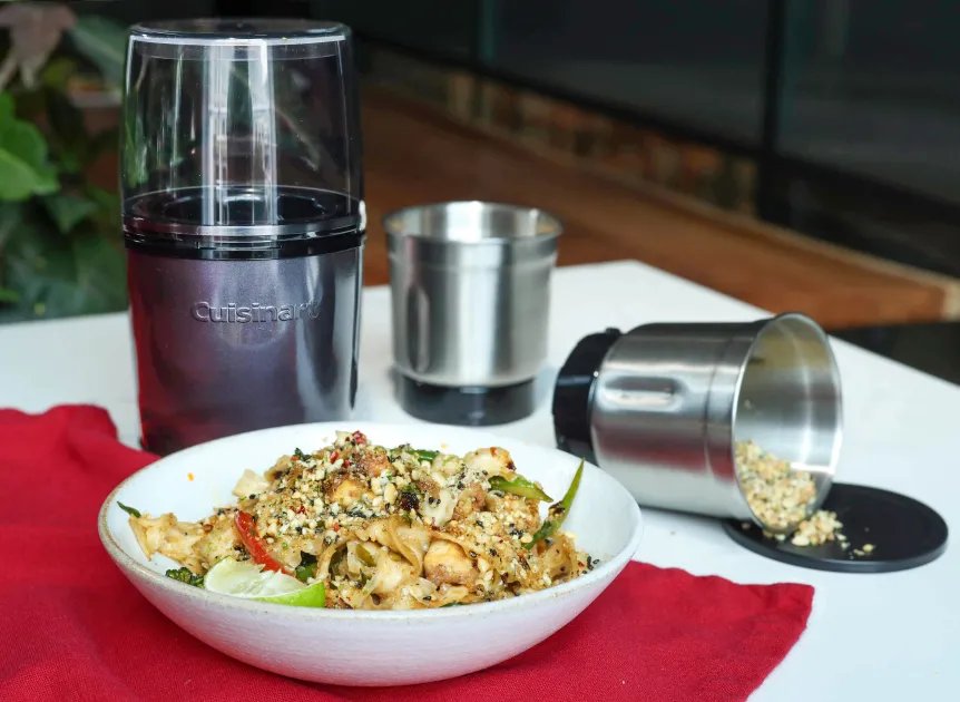 Five Spice Noodle Stir Fry with Peanut Chilli Crunch