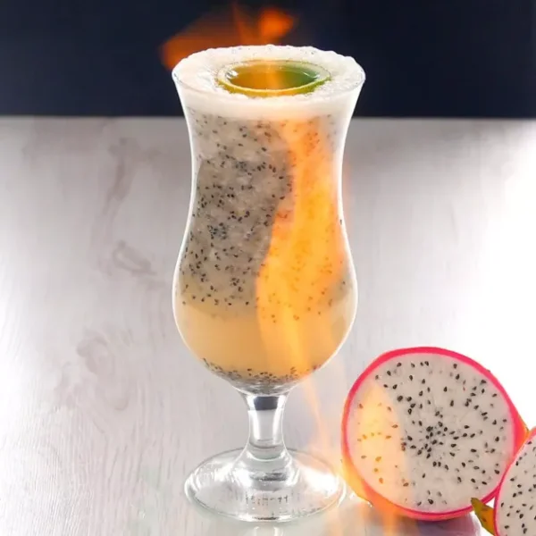 Flaming Dragonfruit Cocktail