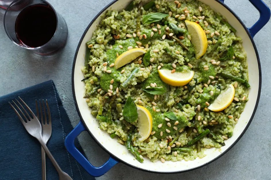 Fresh Green Pesto Paella