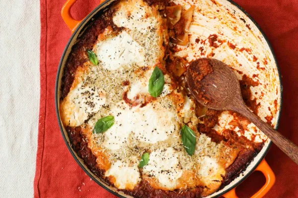 Frying Pan Red Pesto Lasagne