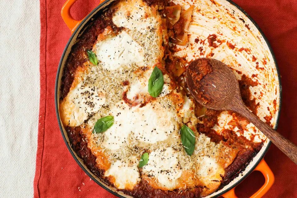 Frying Pan Red Pesto Lasagne