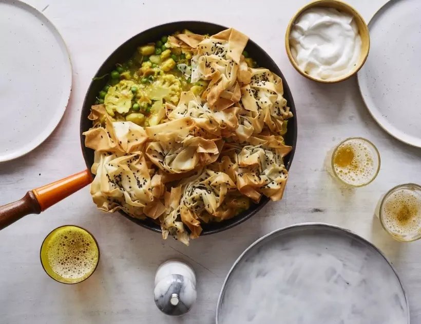 Frying Pan Samosa Pie — a plant-based Indian recipe by BOSH!