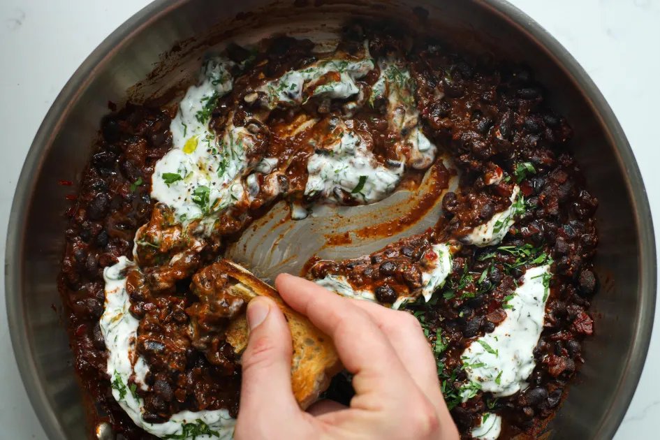 Harissa Black Beans — a plant-based Mediterranean recipe by BOSH!