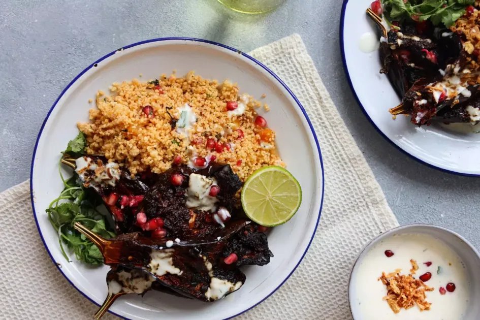 Harissa Roasted Aubergine 