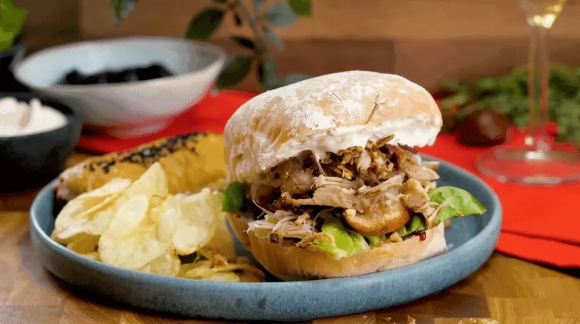 Jackfruit 'Turkey' Sandwich — a plant-based British recipe by BOSH!